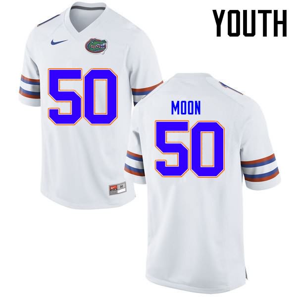 NCAA Florida Gators Jeremiah Moon Youth #50 Nike White Stitched Authentic College Football Jersey UZM0864UP